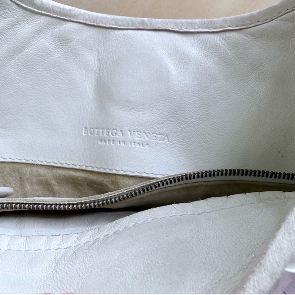 Bottega Veneta Off White Intrecciato Leather Hobo Rare Vintage Bag - Picture 8 of 12